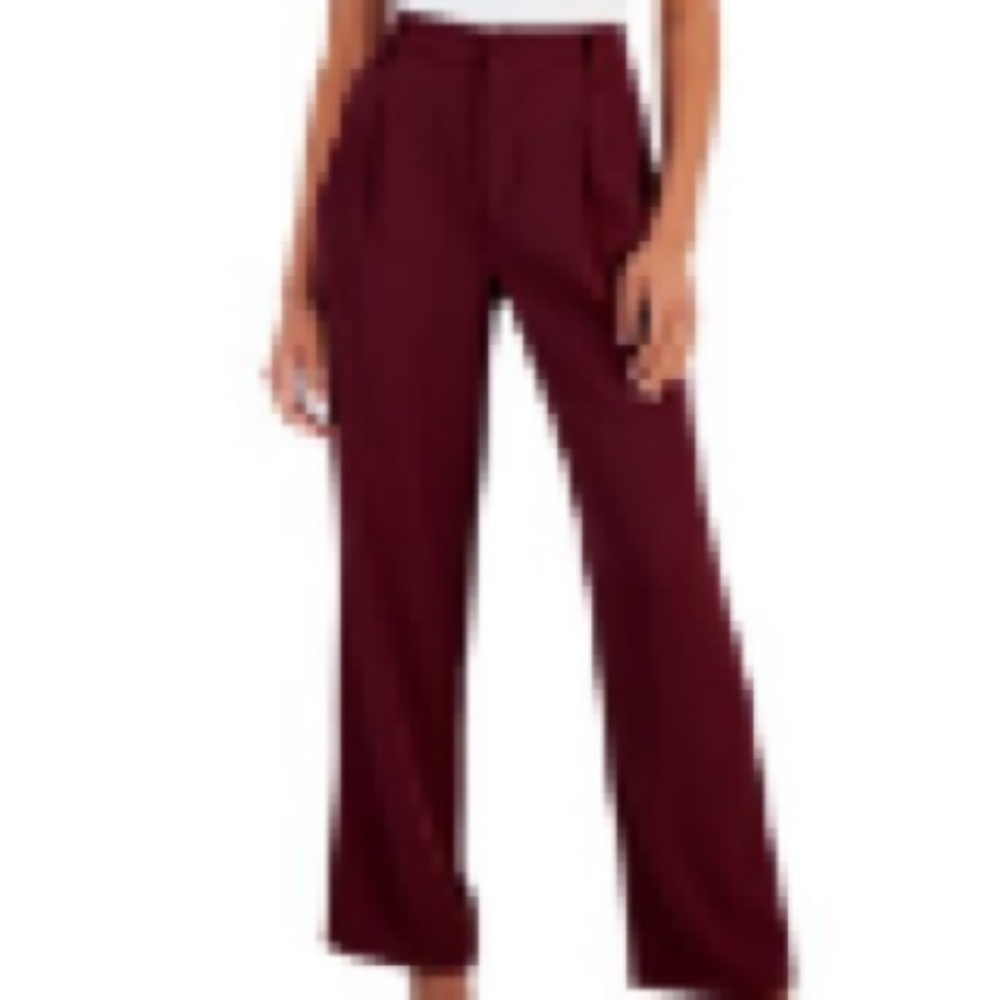 Pleated wide leg trouser pants